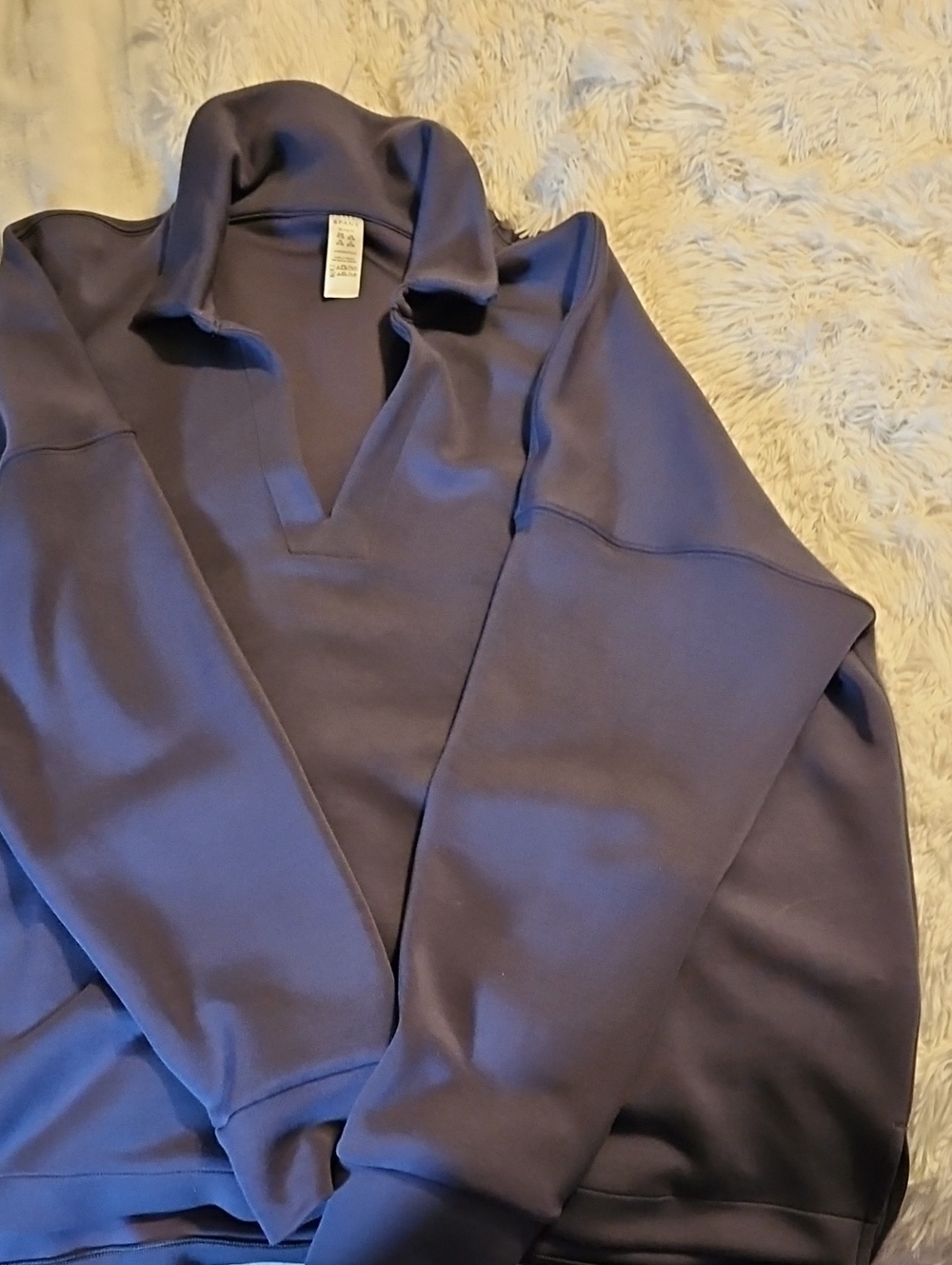 Spanks V-Neck Pullover Sweater - Blue Sixe 1x